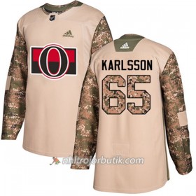 Män Ishockey Ottawa Senators Tröja Erik Karlsson 65 Adidas 2017-2018 Camo Veterans Day Practice Authentic